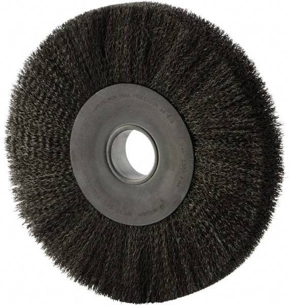 Weiler - 12" OD, 2" Arbor Hole, Crimped Steel Wheel Brush - 2" Face Width, 2-7/8" Trim Length, 0.014" Filament Diam, 3,000 RPM - Industrial Tool & Supply