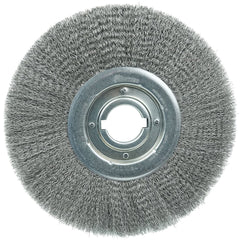 Wheel Brushes; Wire Type: Crimped; Outside Diameter (Inch): 12; Arbor Hole Thread Size: 2; Arbor Hole Style: Round; Arbor Hole Size: 2; Fill Material: Steel; Filament Wire Diameter Range: 0.0100-0.0199; Maximum Rpm: 3600.000