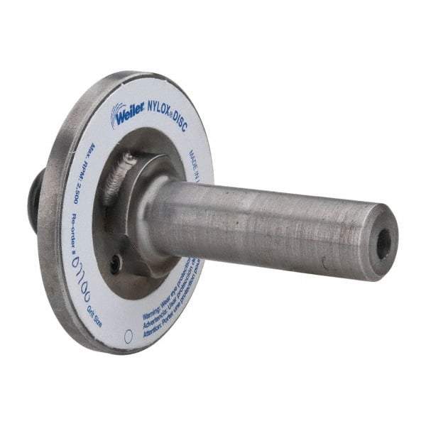 Weiler - 7/8" Arbor Hole to 3/4" Shank Diam Drive Arbor - For 3, 4 & 5" Weiler Disc Brushes, Attached Spindle, Flow Through Spindle - Industrial Tool & Supply