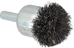 Weiler - 1-1/4" Brush Diam, Crimped, Flared End Brush - 1/4" Diam Shank, 20,000 Max RPM - Industrial Tool & Supply