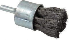 Weiler - 1-1/8" Brush Diam, Knotted, End Brush - 1/4" Diam Shank, 20,000 Max RPM - Industrial Tool & Supply