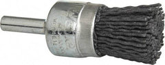 Weiler - 120 Grit, 3/4" Brush Diam, Crimped, End Brush - Fine Grade, 1/4" Diam Shank, 10,000 Max RPM - Industrial Tool & Supply