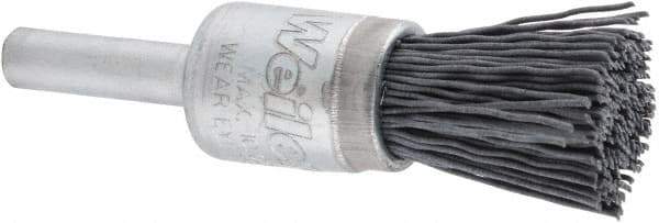 Weiler - 320 Grit, 1/2" Brush Diam, Crimped, End Brush - Extra Fine Grade, 1/4" Diam Shank, 10,000 Max RPM - Industrial Tool & Supply