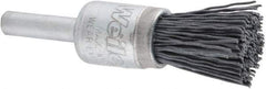 Weiler - 320 Grit, 1/2" Brush Diam, Crimped, End Brush - Extra Fine Grade, 1/4" Diam Shank, 10,000 Max RPM - Industrial Tool & Supply