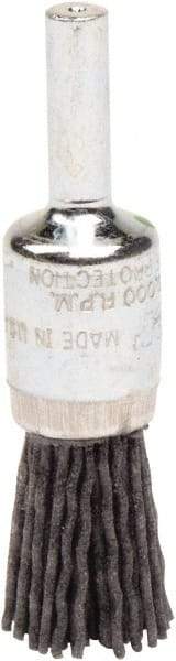 Weiler - 120 Grit, 1/2" Brush Diam, Crimped, End Brush - Fine Grade, 1/4" Diam Shank, 10,000 Max RPM - Industrial Tool & Supply