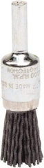 Weiler - 120 Grit, 1/2" Brush Diam, Crimped, End Brush - Fine Grade, 1/4" Diam Shank, 10,000 Max RPM - Industrial Tool & Supply