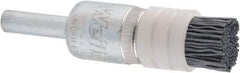 Weiler - 320 Grit, 1/2" Brush Diam,Crimped, End Brush - Extra Fine Grade, 1/4" Diam Shank, 10,000 Max RPM - Industrial Tool & Supply