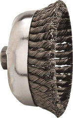Weiler - 6" Diam, 5/8-11 Threaded Arbor, Steel Fill Cup Brush - 0.035 Wire Diam, 1-3/8" Trim Length, 6,600 Max RPM - Industrial Tool & Supply