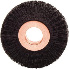 Weiler - 2" OD, 1/2" Arbor Hole, Nylon Wheel Brush - 3/8" Face Width, 1/2" Trim Length, 0.01" Filament Diam, 20,000 RPM - Industrial Tool & Supply