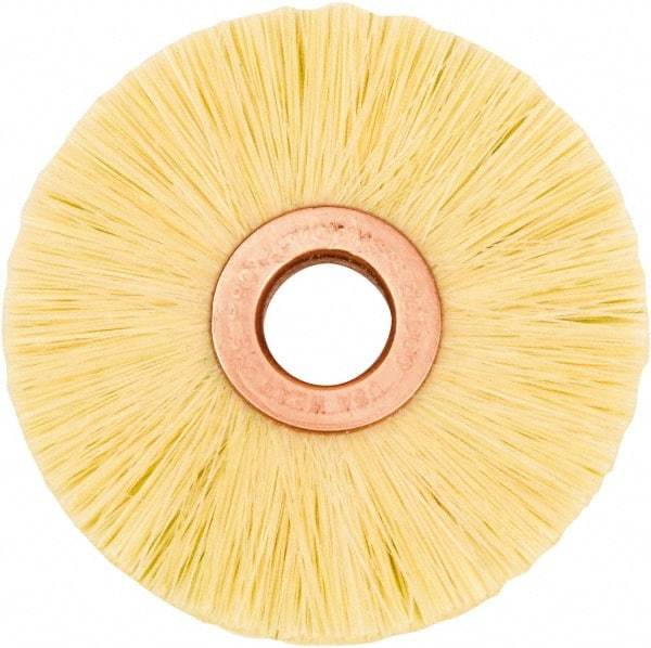 Weiler - 2-1/2" OD, 1/2" Arbor Hole, Natural Fiber Wheel Brush - 1/2" Face Width, 3/4" Trim Length, 20,000 RPM - Industrial Tool & Supply