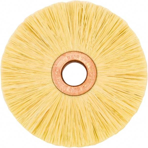Weiler - 3" OD, 1/2" Arbor Hole, Natural Fiber Wheel Brush - 1/2" Face Width, 1" Trim Length, 20,000 RPM - Industrial Tool & Supply