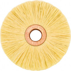 Weiler - 3" OD, 1/2" Arbor Hole, Natural Fiber Wheel Brush - 1/2" Face Width, 1" Trim Length, 20,000 RPM - Industrial Tool & Supply