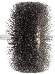 Weiler - 3" OD, 1/4" Shank Diam, Crimped Steel Wheel Brush - 1" Face Width, 15/16" Trim Length, 0.008" Filament Diam, 20,000 RPM - Industrial Tool & Supply
