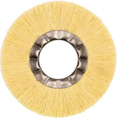 Weiler - 6" OD, 2" Arbor Hole, Natural Fiber Wheel Brush - 5/8" Face Width, 1-1/2" Trim Length, 6,000 RPM - Industrial Tool & Supply