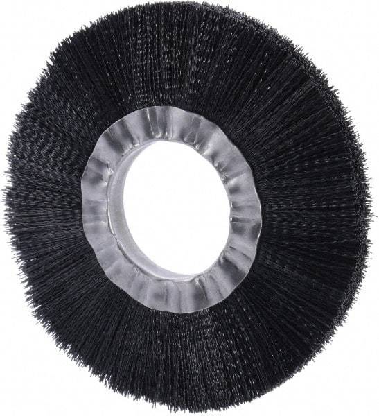 Weiler - 6" OD, 2" Arbor Hole, Nylon Wheel Brush - 3/4" Face Width, 1-1/2" Trim Length, 0.016" Filament Diam, 6,000 RPM - Industrial Tool & Supply
