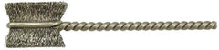 Weiler - 1-1/8" Diam Helical Stainless Steel Tube Brush - 0.008" Filament Diam, 1" Brush Length, 3-1/2" OAL, 1/4" Diam Stainless Steel Shank - Industrial Tool & Supply