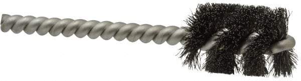 Weiler - 3/4" Diam Helical Steel Tube Brush - 0.006" Filament Diam, 1" Brush Length, 3-1/2" OAL, 7/32" Diam Stainless Steel Shank - Industrial Tool & Supply