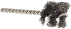 Weiler - 1-1/8" Diam Helical Steel Tube Brush - 0.008" Filament Diam, 1" Brush Length, 3-1/2" OAL, 1/4" Diam Stainless Steel Shank - Industrial Tool & Supply