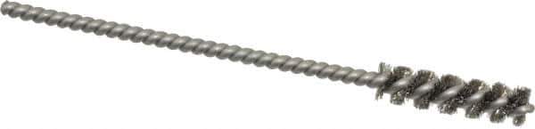 Weiler - 1/4" Diam Helical Stainless Steel Tube Brush - 0.004" Filament Diam, 1" Brush Length, 3-1/2" OAL, 1/8" Diam Stainless Steel Shank - Industrial Tool & Supply