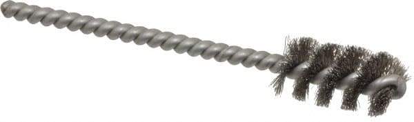 Weiler - 1/2" Diam Helical Stainless Steel Tube Brush - 0.005" Filament Diam, 1" Brush Length, 3-1/2" OAL, 3/16" Diam Stainless Steel Shank - Industrial Tool & Supply