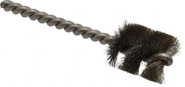 Weiler - 7/8" Diam Helical Stainless Steel Tube Brush - 0.006" Filament Diam, 1" Brush Length, 3-1/2" OAL, 7/32" Diam Stainless Steel Shank - Industrial Tool & Supply