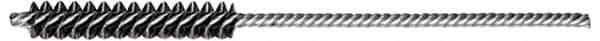 Weiler - 1-1/2" Long x 3/16" Diam Steel Hand Tube Brush - Single Spiral, 7" OAL, 0.003" Wire Diam, 3/32" Shank Diam - Industrial Tool & Supply