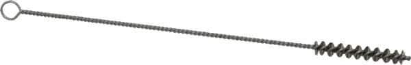 Weiler - 1-1/2" Long x 1/4" Diam Steel Hand Tube Brush - Single Spiral, 7" OAL, 0.003" Wire Diam, 3/32" Shank Diam - Industrial Tool & Supply