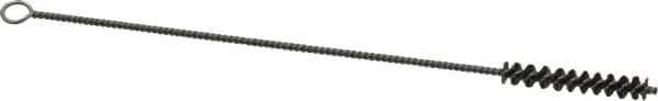 Weiler - 1-1/2" Long x 1/4" Diam Steel Hand Tube Brush - Single Spiral, 7" OAL, 0.005" Wire Diam, 3/32" Shank Diam - Industrial Tool & Supply