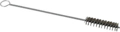 Weiler - 2" Long x 1/2" Diam Steel Hand Tube Brush - Single Spiral, 8" OAL, 0.004" Wire Diam, 1/8" Shank Diam - Industrial Tool & Supply