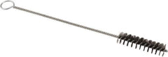Weiler - 2" Long x 1/2" Diam Steel Hand Tube Brush - Single Spiral, 8" OAL, 0.006" Wire Diam, 1/8" Shank Diam - Industrial Tool & Supply