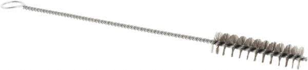 Weiler - 2" Long x 1/2" Diam Stainless Steel Hand Tube Brush - Single Spiral, 8" OAL, 0.004" Wire Diam, 1/8" Shank Diam - Industrial Tool & Supply