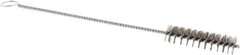 Weiler - 2" Long x 1/2" Diam Stainless Steel Hand Tube Brush - Single Spiral, 8" OAL, 0.004" Wire Diam, 1/8" Shank Diam - Industrial Tool & Supply