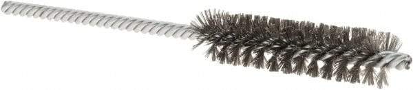 Weiler - 1/2" Diam Helical Steel Tube Brush - Double Spiral, 0.004" Filament Diam, 2" Brush Length, 5" OAL, 5/32" Diam Shank - Industrial Tool & Supply