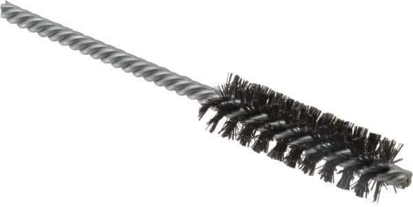 Weiler - 5/8" Diam Helical Steel Tube Brush - Double Spiral, 0.008" Filament Diam, 2" Brush Length, 5" OAL, 7/32" Diam Shank - Industrial Tool & Supply