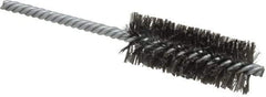 Weiler - 1" Diam Helical Steel Tube Brush - Double Spiral, 0.006" Filament Diam, 2-1/2" Brush Length, 5-1/2" OAL, 1/4" Diam Shank - Industrial Tool & Supply