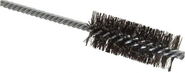 Weiler - 1" Diam Helical Steel Tube Brush - Double Spiral, 0.0104" Filament Diam, 2-1/2" Brush Length, 5-1/2" OAL, 1/4" Diam Shank - Industrial Tool & Supply