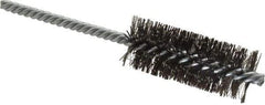 Weiler - 1" Diam Helical Steel Tube Brush - Double Spiral, 0.0104" Filament Diam, 2-1/2" Brush Length, 5-1/2" OAL, 1/4" Diam Shank - Industrial Tool & Supply