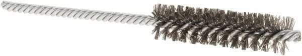 Weiler - 1/2" Diam Helical Stainless Steel Tube Brush - Double Spiral, 0.004" Filament Diam, 2" Brush Length, 5" OAL, 5/32" Diam Shank - Industrial Tool & Supply