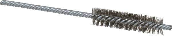 Weiler - 1/2" Diam Helical Stainless Steel Tube Brush - Double Spiral, 0.006" Filament Diam, 2" Brush Length, 5" OAL, 5/32" Diam Shank - Industrial Tool & Supply