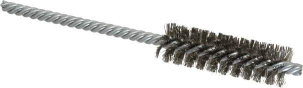 Weiler - 5/8" Diam Helical Stainless Steel Tube Brush - Double Spiral, 0.005" Filament Diam, 2" Brush Length, 5" OAL, 7/32" Diam Shank - Industrial Tool & Supply
