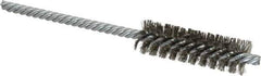 Weiler - 5/8" Diam Helical Stainless Steel Tube Brush - Double Spiral, 0.005" Filament Diam, 2" Brush Length, 5" OAL, 7/32" Diam Shank - Industrial Tool & Supply