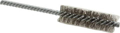 Weiler - 3/4" Diam Helical Stainless Steel Tube Brush - Double Spiral, 0.0104" Filament Diam, 2-1/2" Brush Length, 5-1/2" OAL, 1/4" Diam Shank - Industrial Tool & Supply
