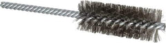 Weiler - 1" Diam Helical Stainless Steel Tube Brush - Double Spiral, 0.006" Filament Diam, 2-1/2" Brush Length, 5-1/2" OAL, 1/4" Diam Shank - Industrial Tool & Supply