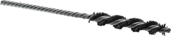 Weiler - 3/8" Diam Helical Nylon Tube Brush - Single Spiral, 0.022" Filament Diam, 2" Brush Length, 5" OAL, 5/32" Diam Shank - Industrial Tool & Supply