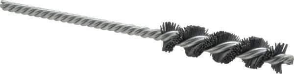 Weiler - 1/2" Diam Helical Nylon Tube Brush - Single Spiral, 0.022" Filament Diam, 2" Brush Length, 5" OAL, 3/16" Diam Shank - Industrial Tool & Supply