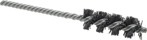 Weiler - 11/16" Diam Helical Nylon Tube Brush - Single Spiral, 0.022" Filament Diam, 2" Brush Length, 5" OAL, 7/32" Diam Shank - Industrial Tool & Supply