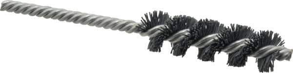 Weiler - 3/4" Diam Helical Nylon Tube Brush - Single Spiral, 0.022" Filament Diam, 2-1/2" Brush Length, 5-1/2" OAL, 1/4" Diam Shank - Industrial Tool & Supply