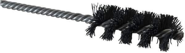 Weiler - 1" Diam Helical Nylon Tube Brush - Single Spiral, 0.022" Filament Diam, 2-1/2" Brush Length, 5-1/2" OAL, 1/4" Diam Shank - Industrial Tool & Supply