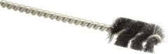 Weiler - 9/16" Diam Helical Steel Tube Brush - 0.005" Filament Diam, 1" Brush Length, 3-1/2" OAL, 3/16" Diam Stainless Steel Shank - Industrial Tool & Supply