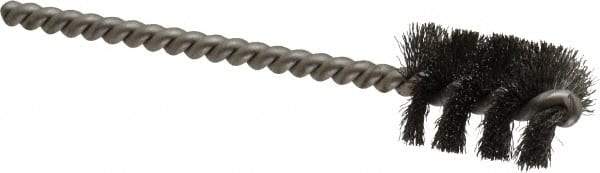 Weiler - 11/16" Diam Helical Steel Tube Brush - 0.005" Filament Diam, 1" Brush Length, 3-1/2" OAL, 3/16" Diam Stainless Steel Shank - Industrial Tool & Supply